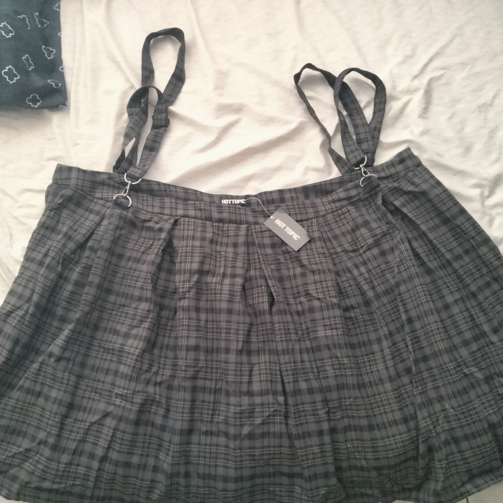 Hot Topic Plaid Skirt with Straps